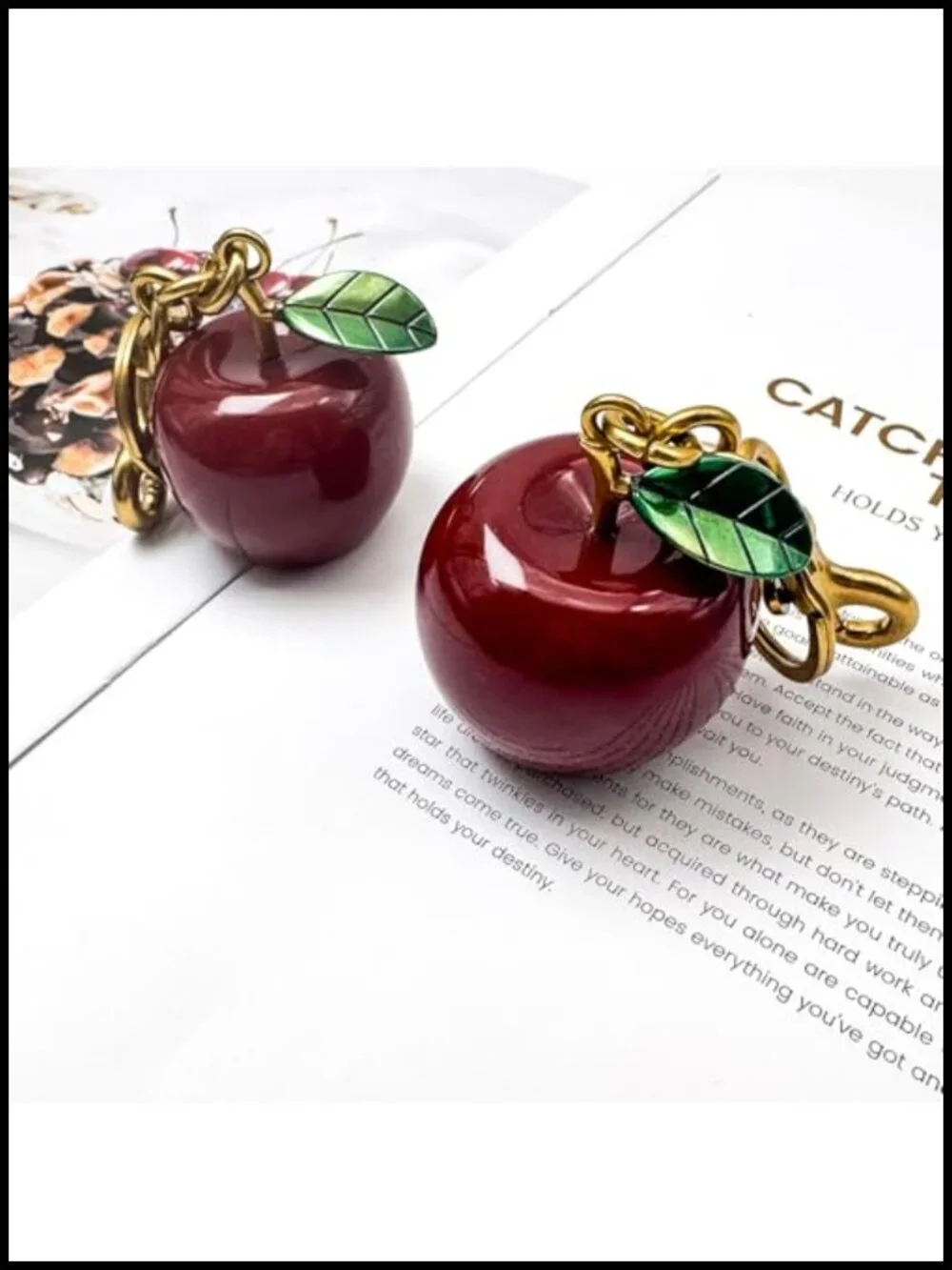 Solid Resin Fruit Keychain Charm for Handbag Purse Bag Decoration - Secure